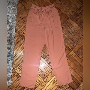 Camel tie elastic dress pants